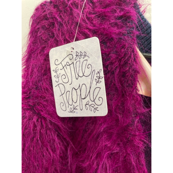 NWT Free People Bon Bon Magenta Fuzzy Alpaca Sweater Mini Dress - Picture 8 of 14